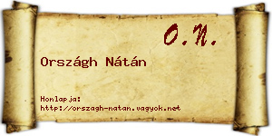 Országh Nátán névjegykártya